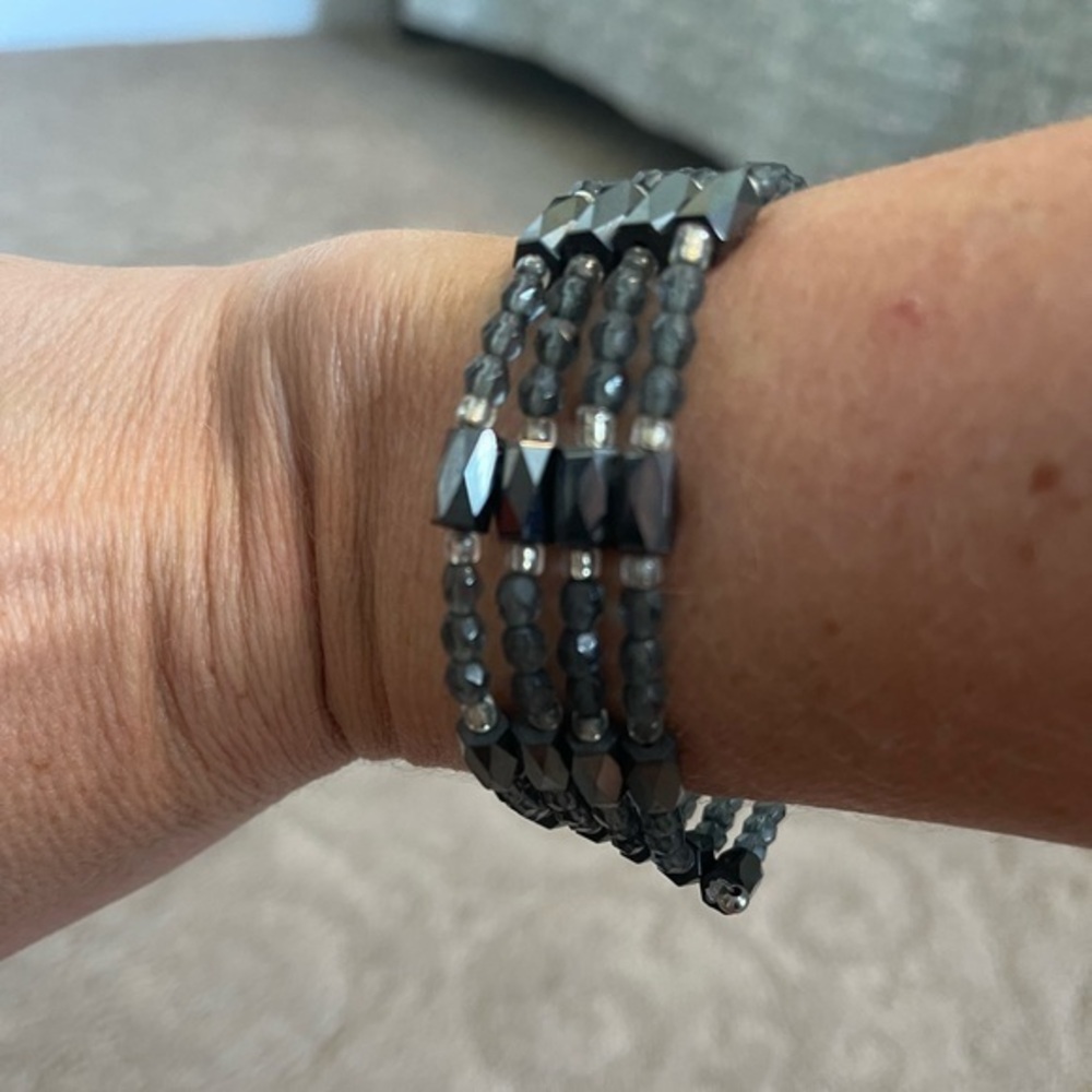 Silver Black and Gray Magnetic Bracelet or Necklace
